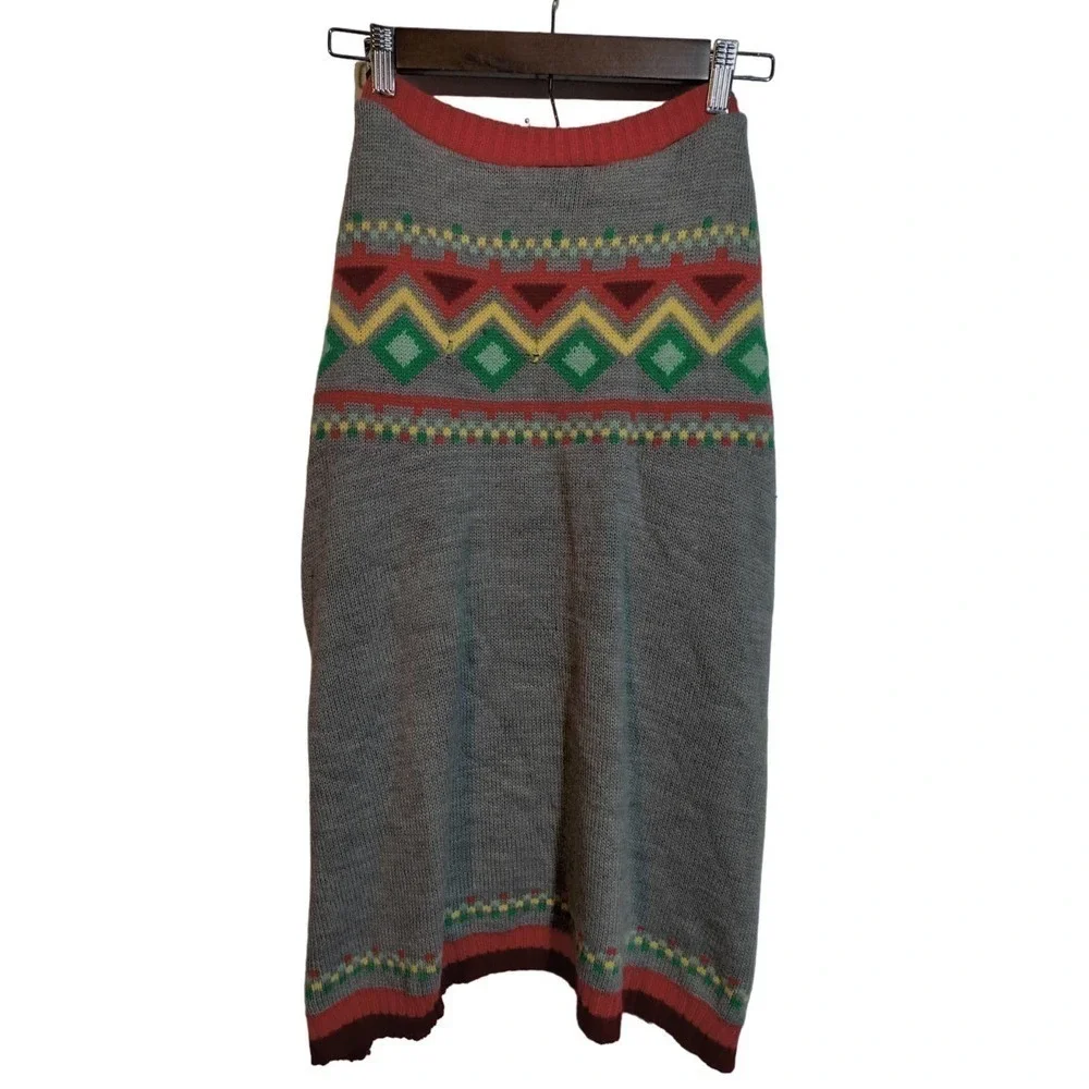 Dog Sweater XL knit  gray and multi-color